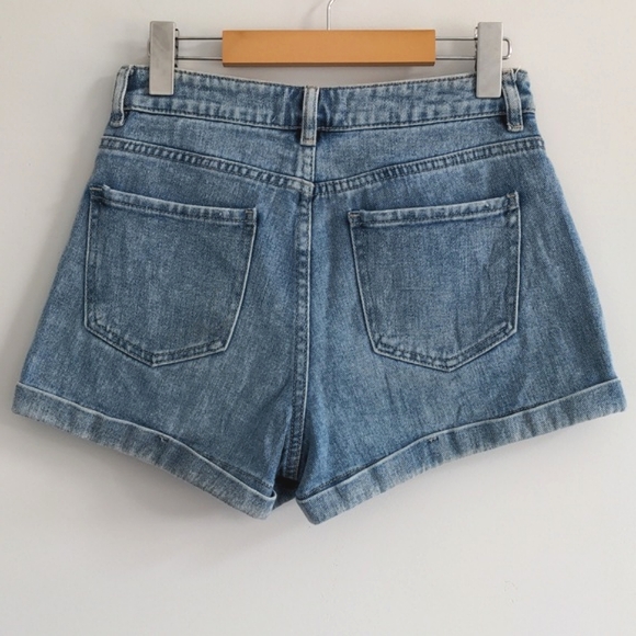 PACSUN | High Rise Jean Mom Shorts, Blue, Womens US 25 - Picture 2 of 9